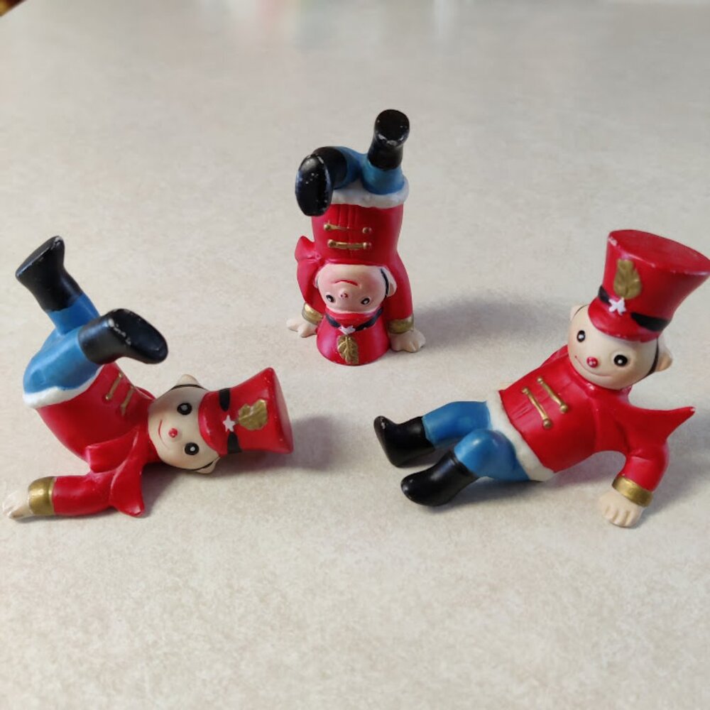 *Set of 3* Vintage Christmas “Tumbling Toy Soldiers, Ron Gordon design